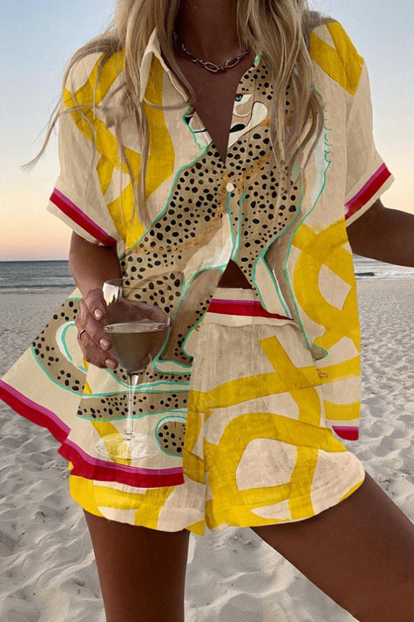 Alice | Cheetah Whisper Linen Co‑ord - Benjamin New York