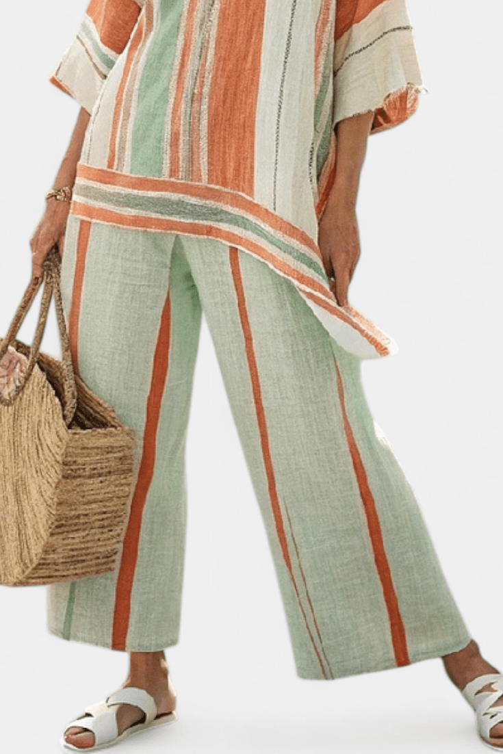 Bellmere | Elegant Asymmetrical Top & Wide - Leg Pants - Benjamin New York