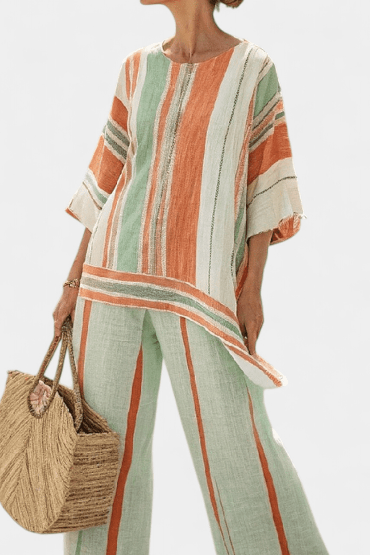 Bellmere | Elegant Asymmetrical Top & Wide - Leg Pants - Benjamin New York