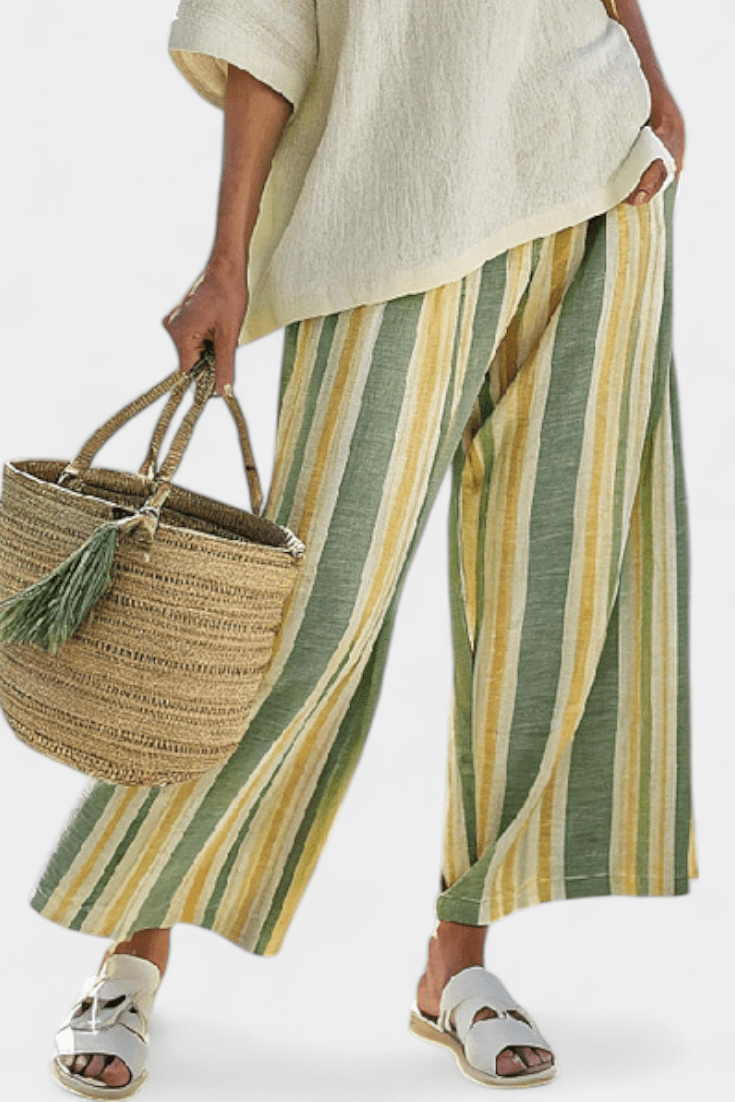 Ellowyn | Sophisticated Top & Striped Linen Pants - Benjamin New York