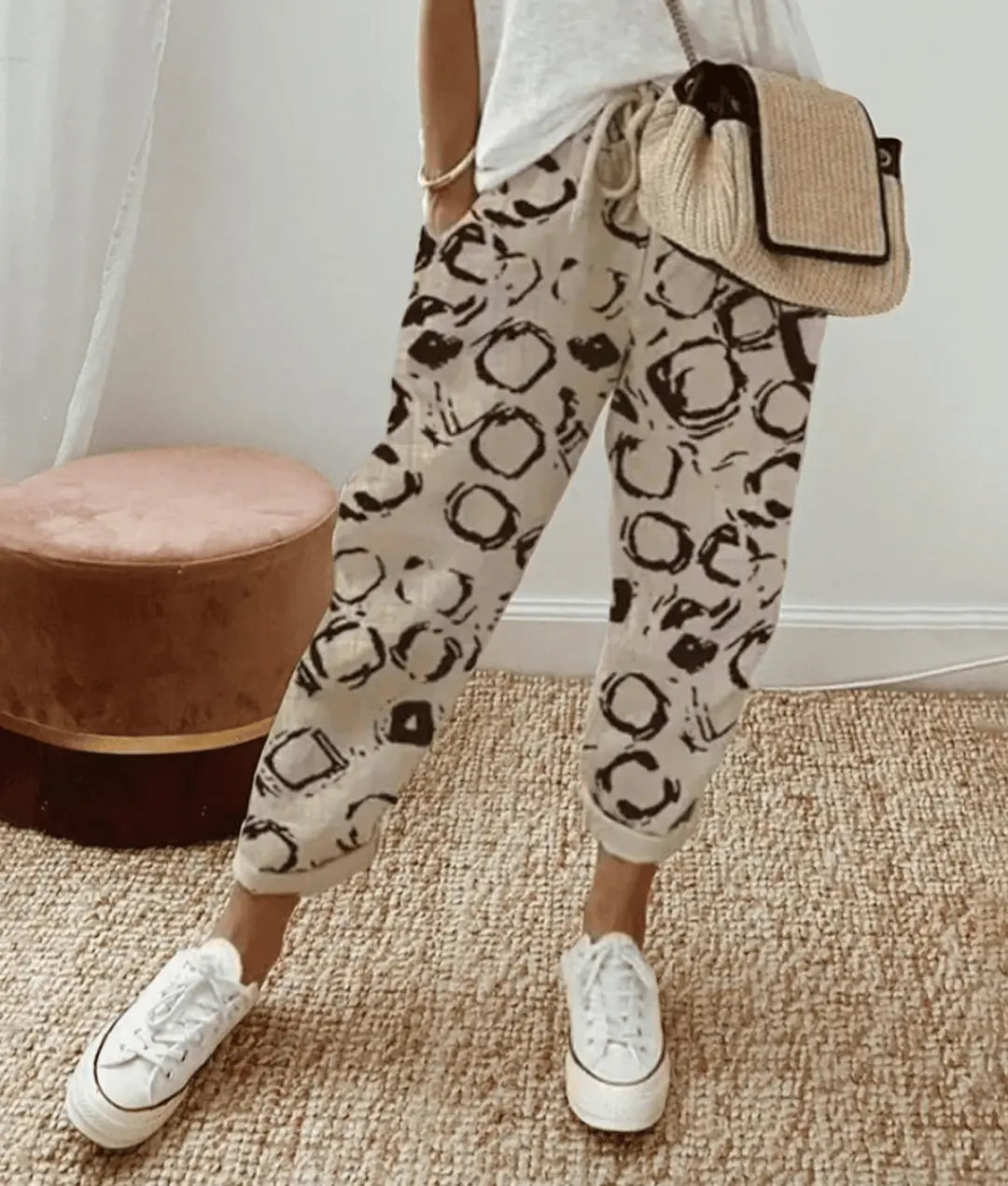 Marlowe | Abstract Lounge - Print Cotton Pants - Benjamin New York