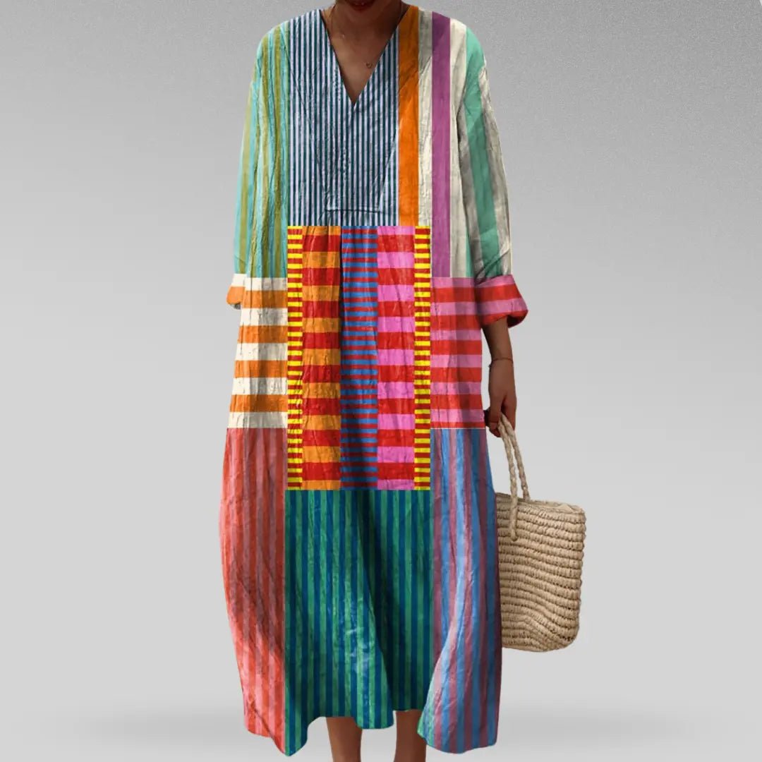 Naomi | Colorblock Breeze Maxi Dress - Benjamin New York