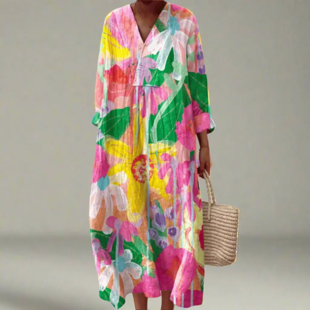 Tilly | Watercolor Bloom Breezy Maxi Dress - Benjamin New York