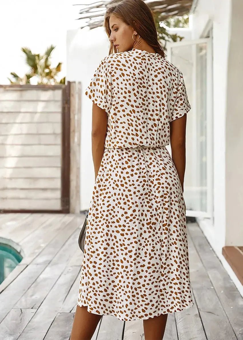 Georgia | Soft - Spotted Button - Up Midi Dress - Benjamin New York