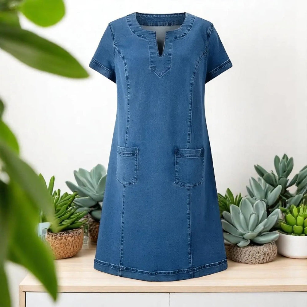 Tessa | Casual Denim Pocket Dress - Benjamin New York