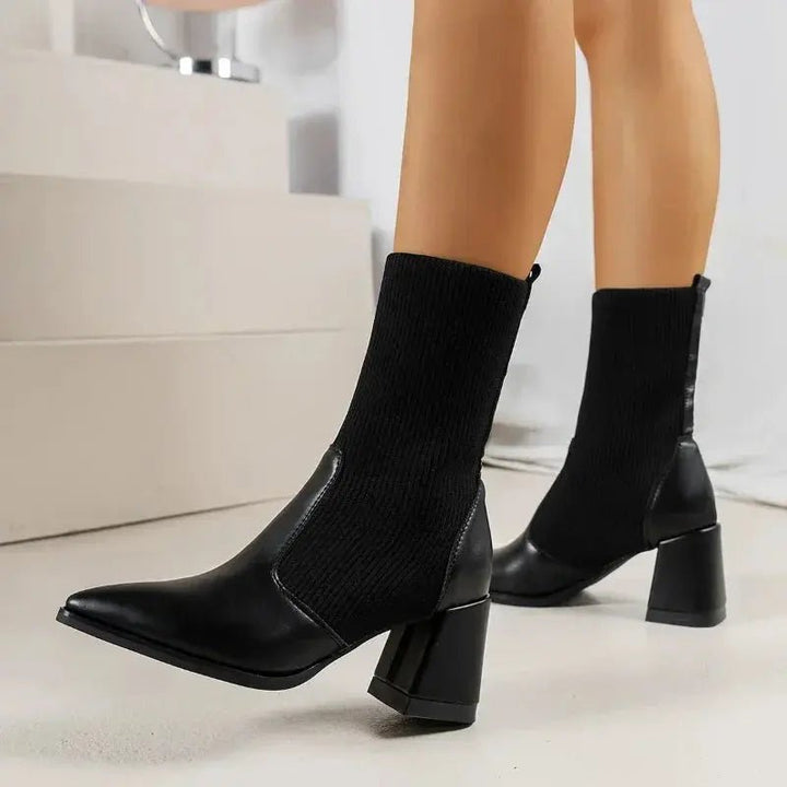 Chloe™| Harlow Knitted Leather Boots - Benjamin New York