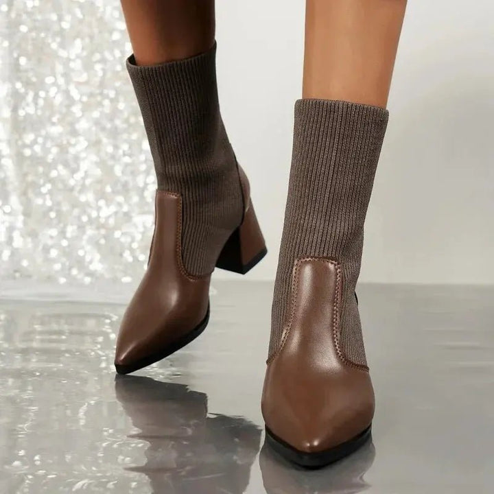 Chloe™| Harlow Knitted Leather Boots - Benjamin New York