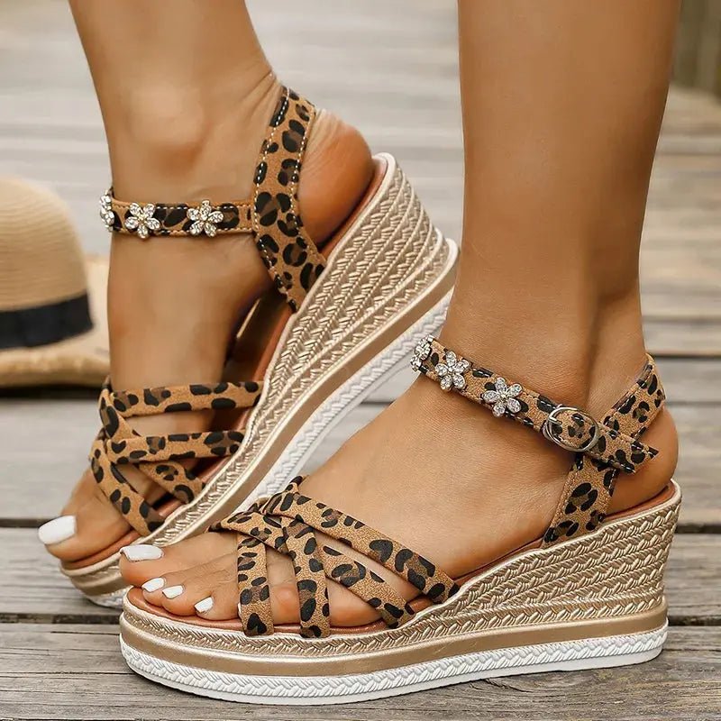 Chloe™| Solene Leopard Platform Sandals - Benjamin New York