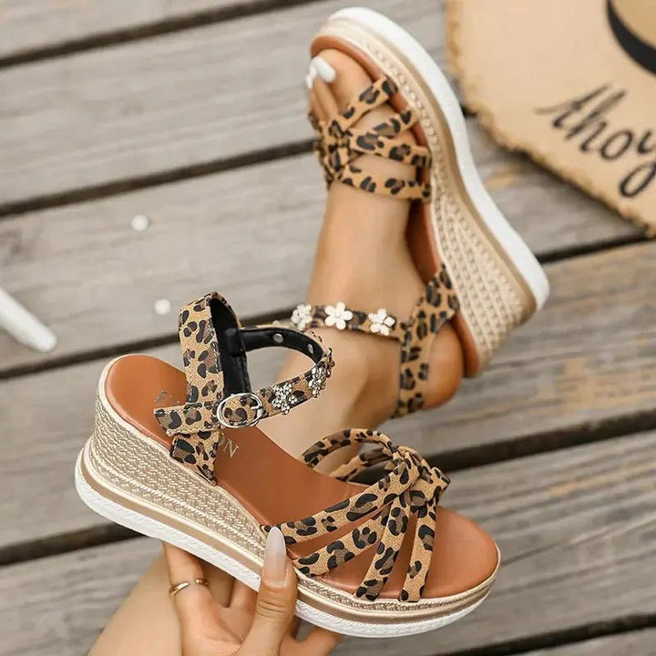 Chloe™| Solene Leopard Platform Sandals - Benjamin New York
