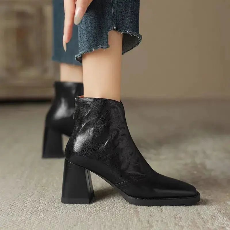 Chloe™| Everly Leather Ankle Boots - Benjamin New York