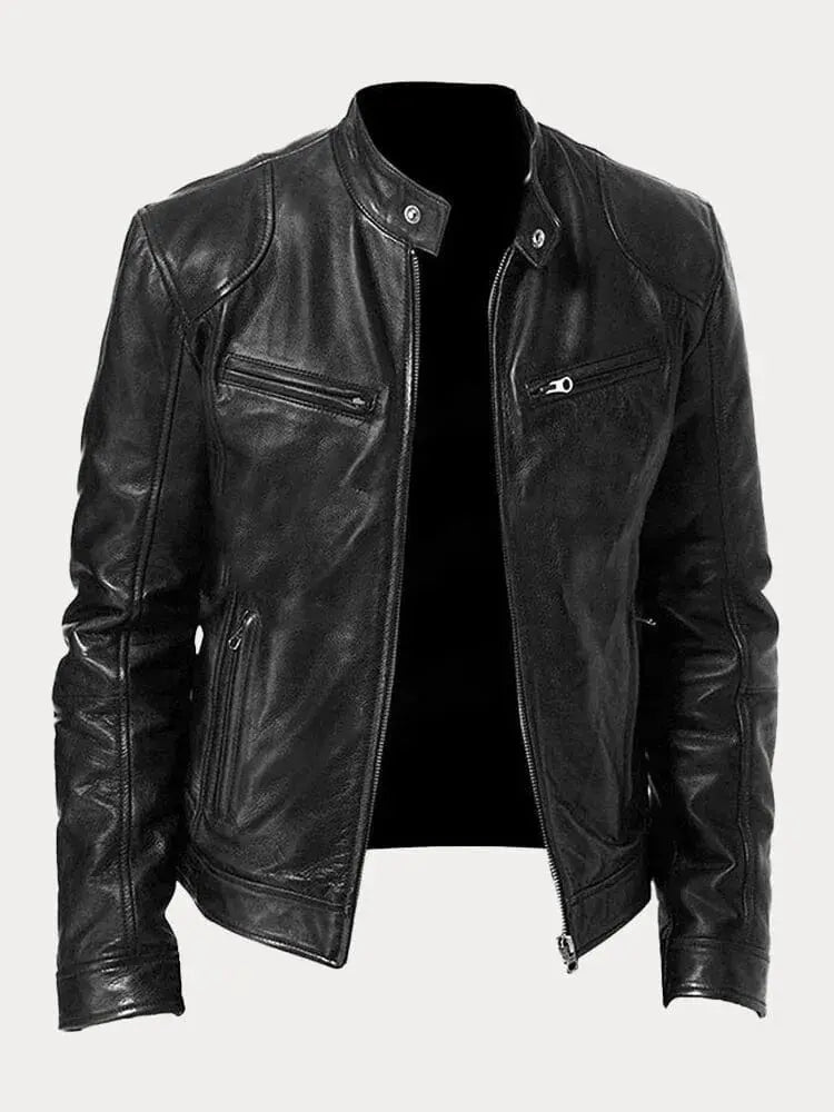 Victor | Casual Leather Jacket: Timeless Design and Comfort - Benjamin New York
