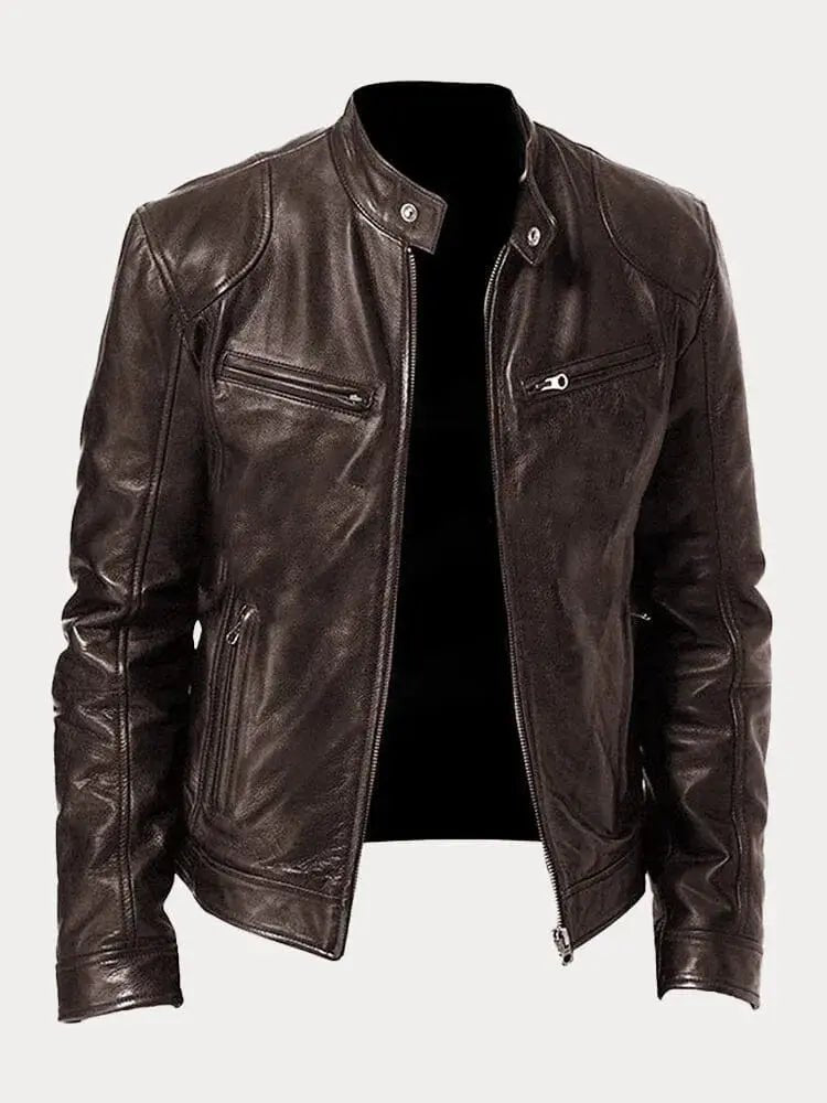 Victor | Casual Leather Jacket: Timeless Design and Comfort - Benjamin New York