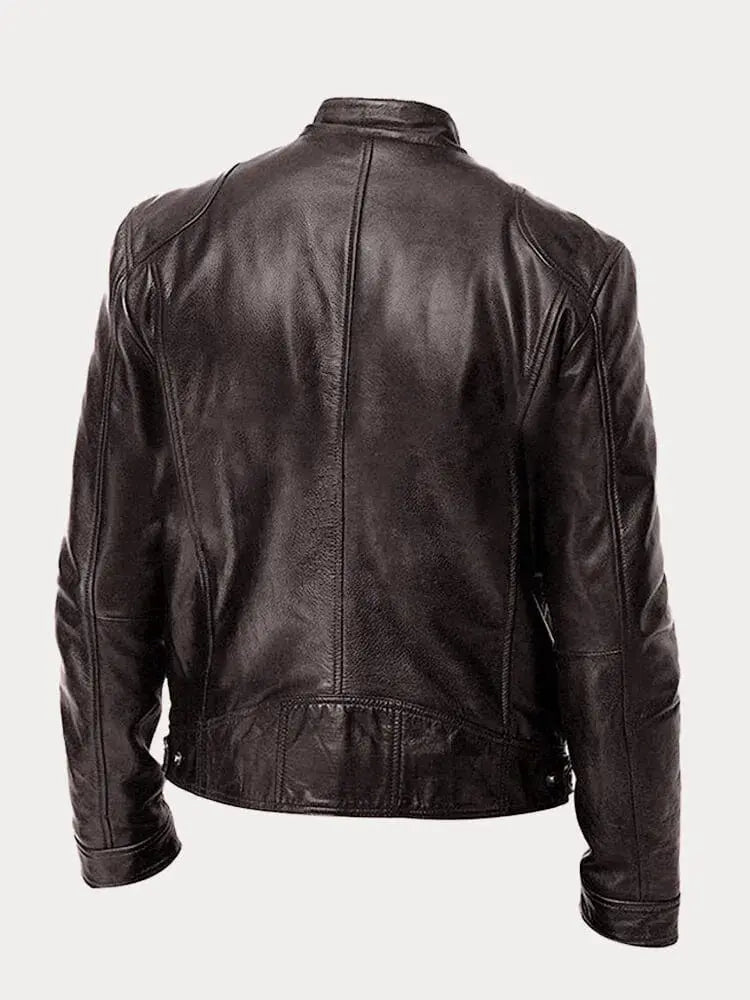 Victor | Casual Leather Jacket: Timeless Design and Comfort - Benjamin New York