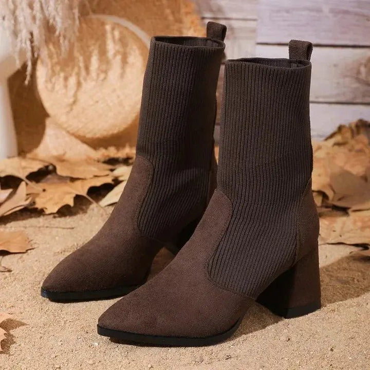 Chloe™| Harlow Knitted Leather Boots - Benjamin New York