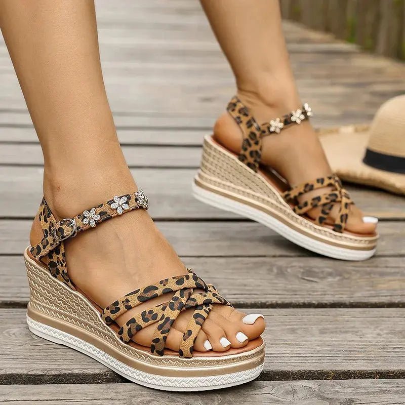Chloe™| Solene Leopard Platform Sandals - Benjamin New York