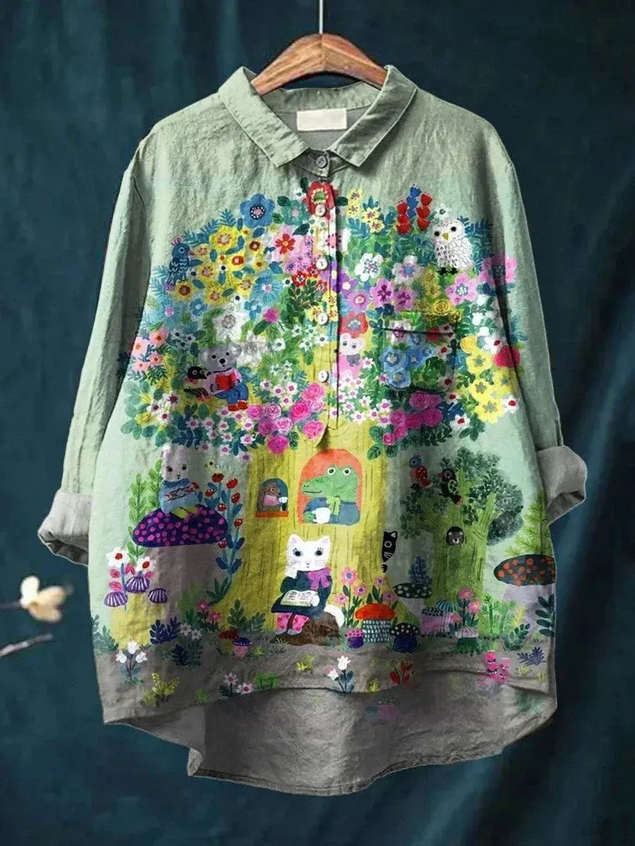 Eden | Enchanted Forest Animal Print Blouse - Benjamin New York