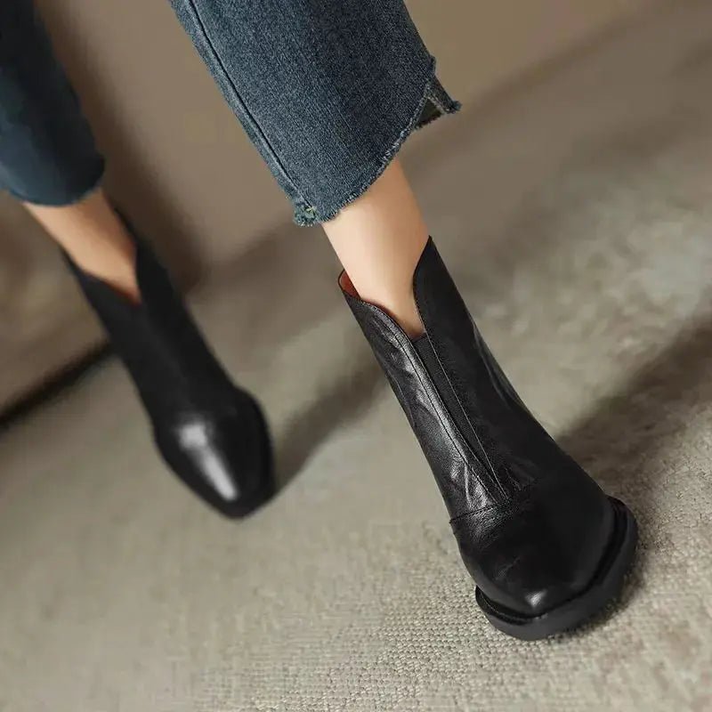 Chloe™| Everly Leather Ankle Boots - Benjamin New York