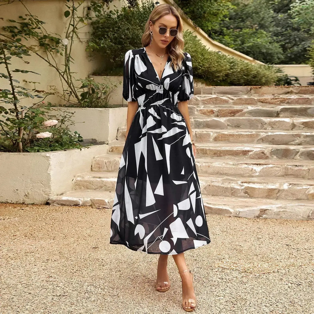 Alma | Elegant Summer Flow Midi Dress - Benjamin New York