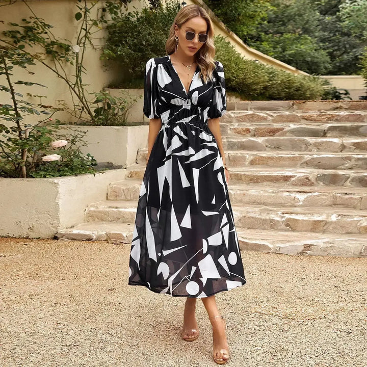Alma | Elegant Summer Flow Midi Dress - Benjamin New York
