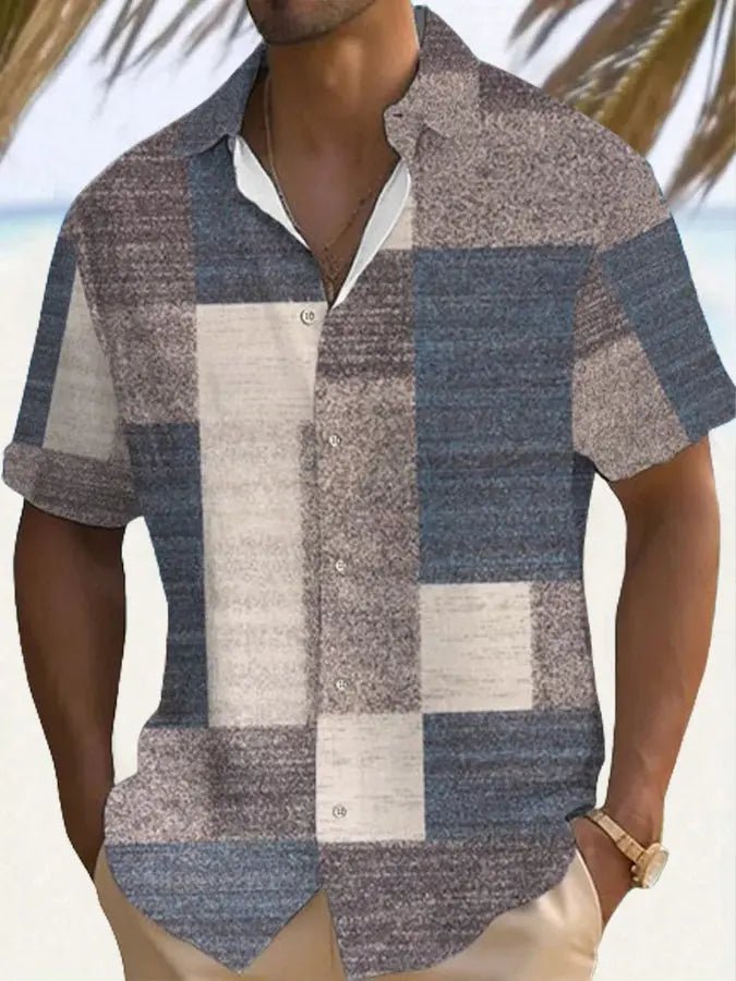 Aaron™ | Breezy Patchwork Short Sleeve Shirt - Benjamin New York