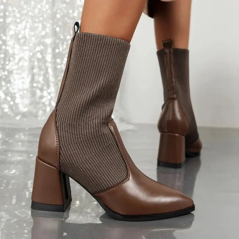 Chloe™| Harlow Knitted Leather Boots - Benjamin New York