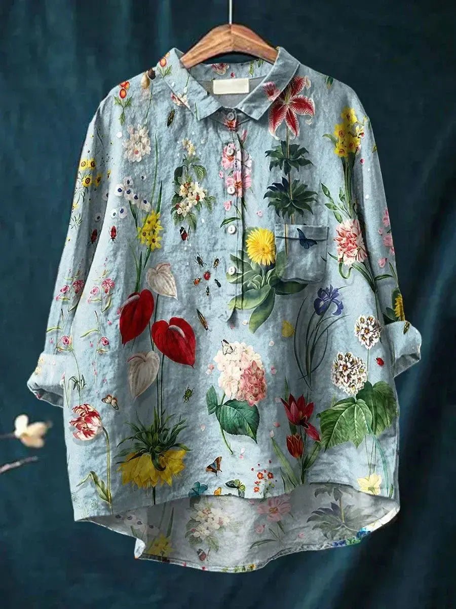 Eloise | Botanical Garden Linen Shirt - Benjamin New York