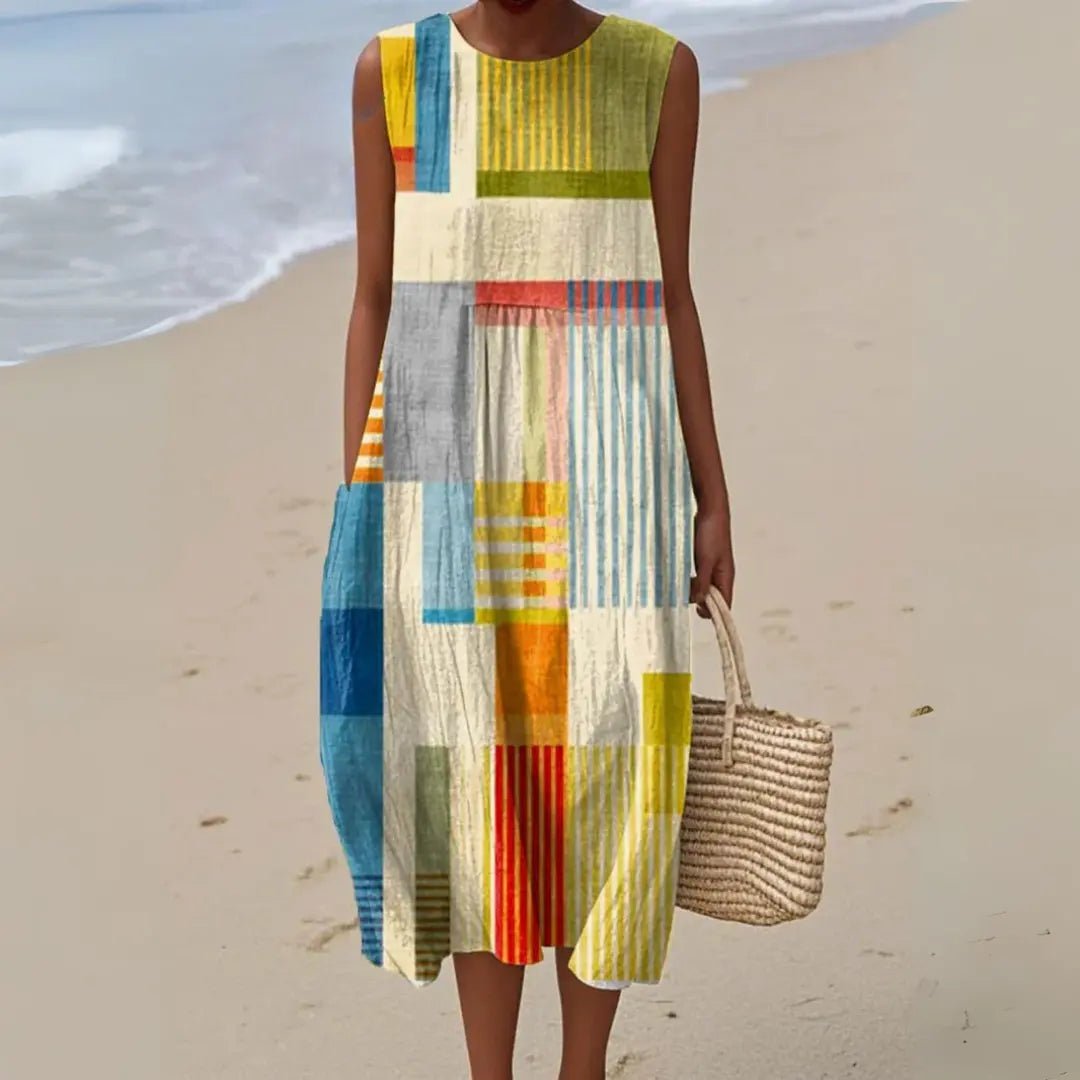 Isla | Vibrant Geometric Summer Dress - Benjamin New York