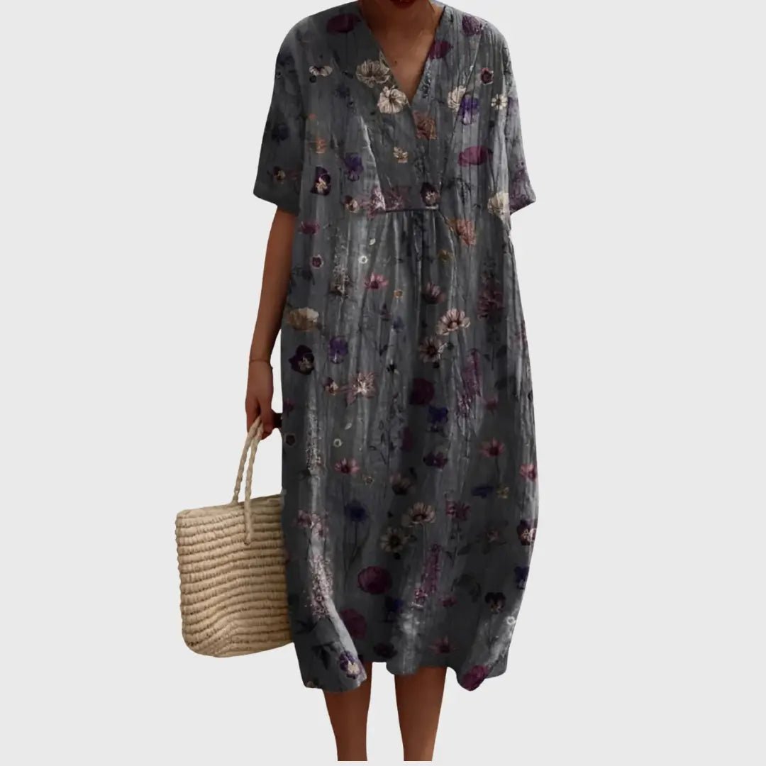 Ivy | Twilight Garden Floral Midi Dress - Benjamin New York