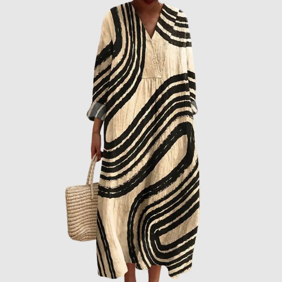 Margot | Urban Lines Flow Midi Dress - Benjamin New York