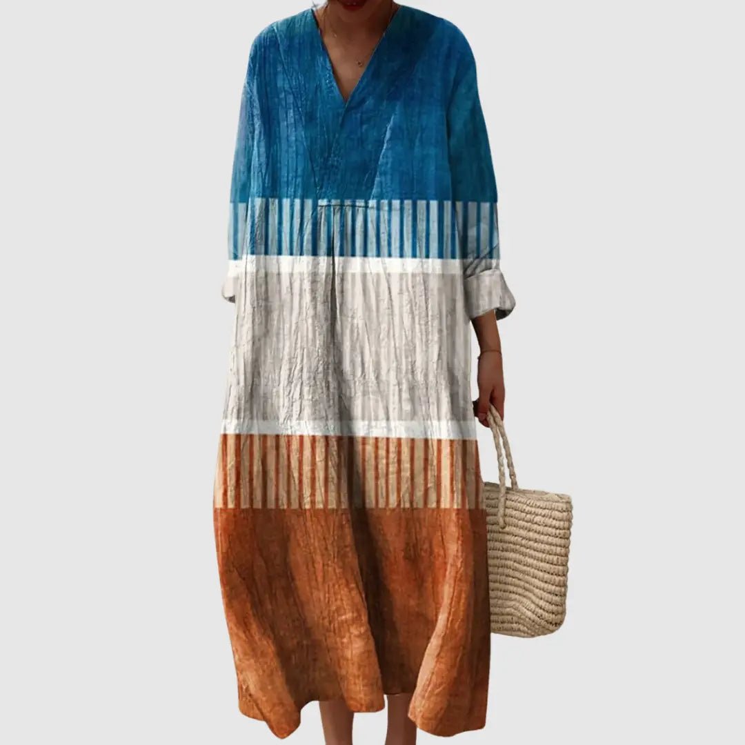 Zuri | Sunset Horizon Colorblock Maxi Dress - Benjamin New York
