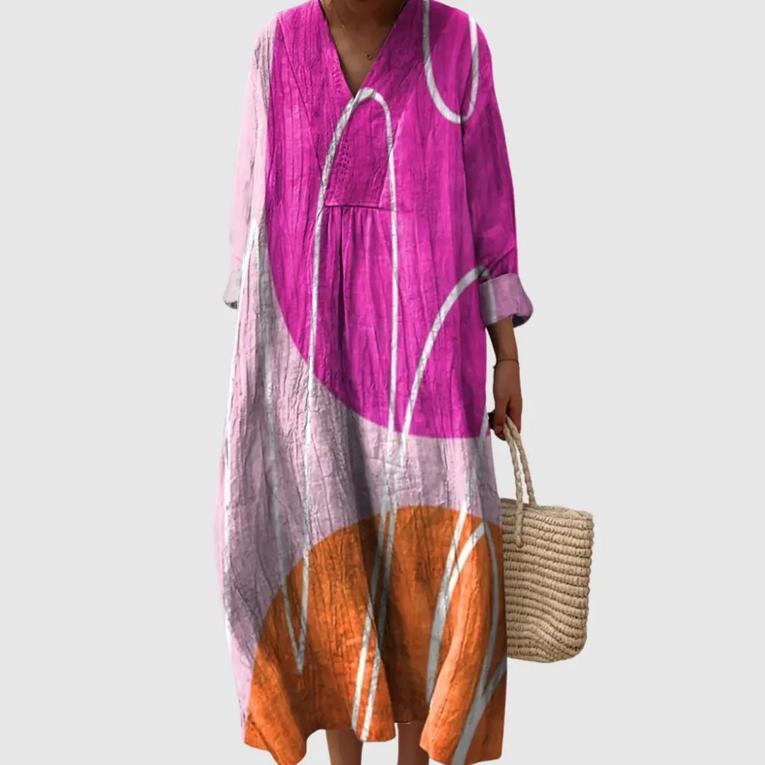 Erica | Sunset Arc Midi Dress - Benjamin New York