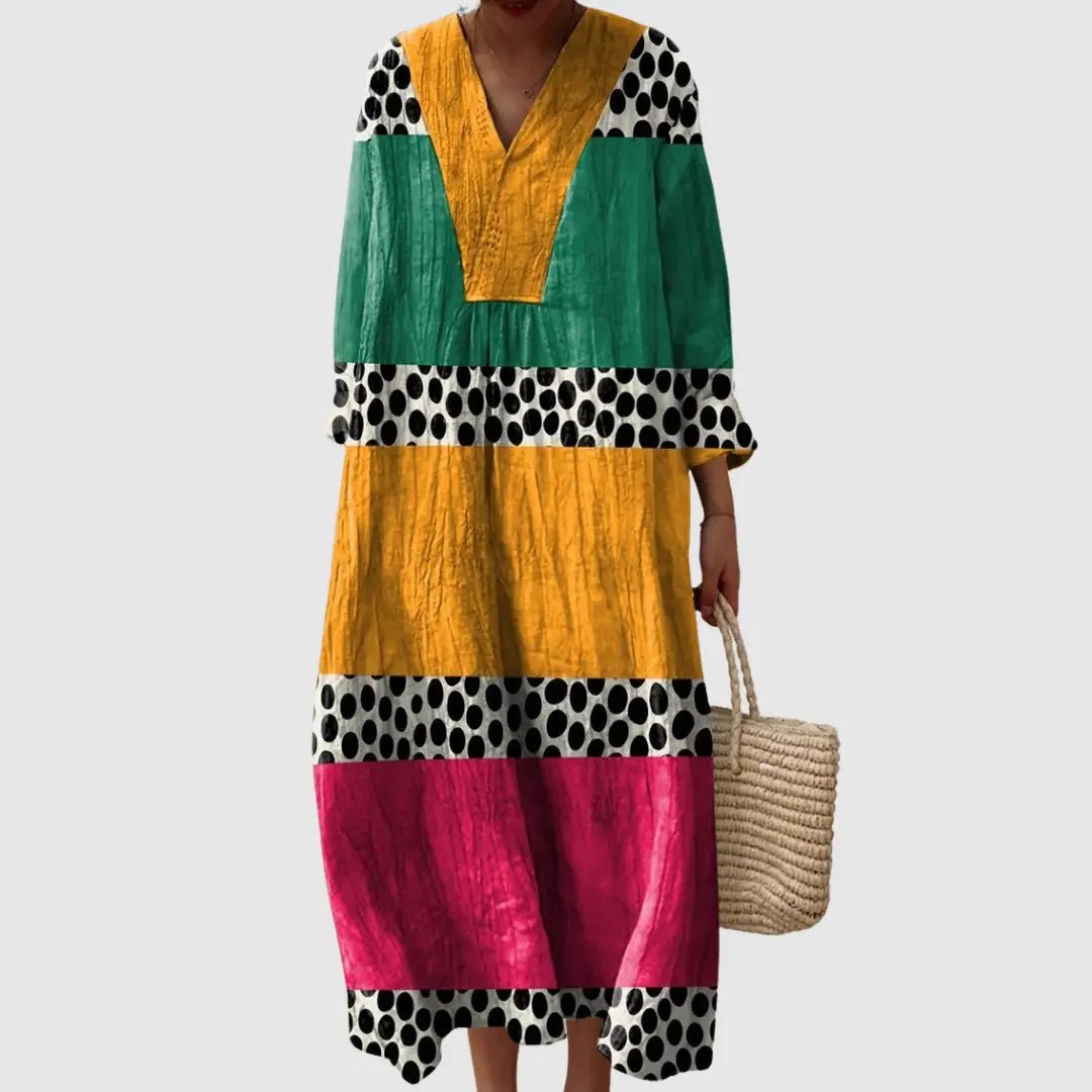 Jasmine | Playful Palette Polka Stripe Dress - Benjamin New York
