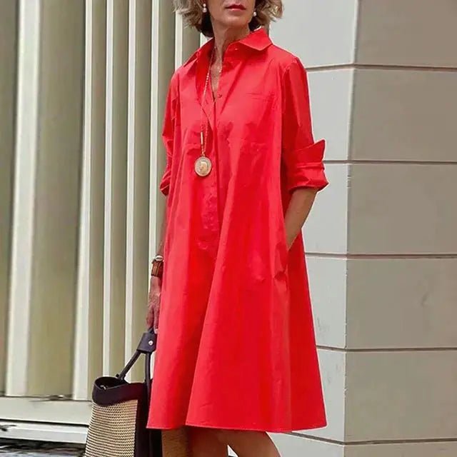 Isla | Vibrant Button - Up Shirt Dress - Benjamin New York