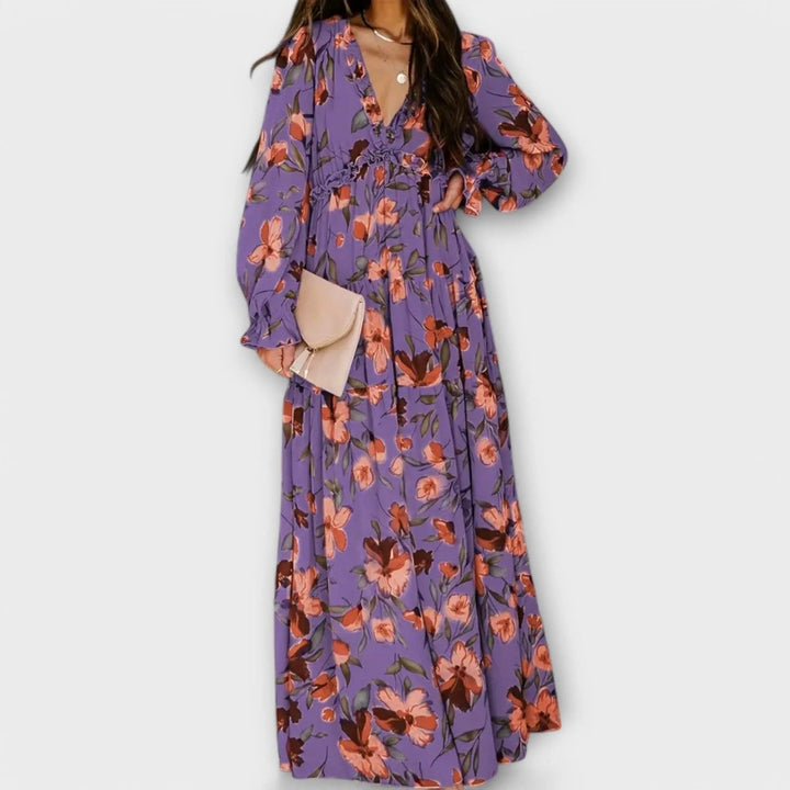 Lillian | Romantic Sheer Floral Maxi Dress - Benjamin New York