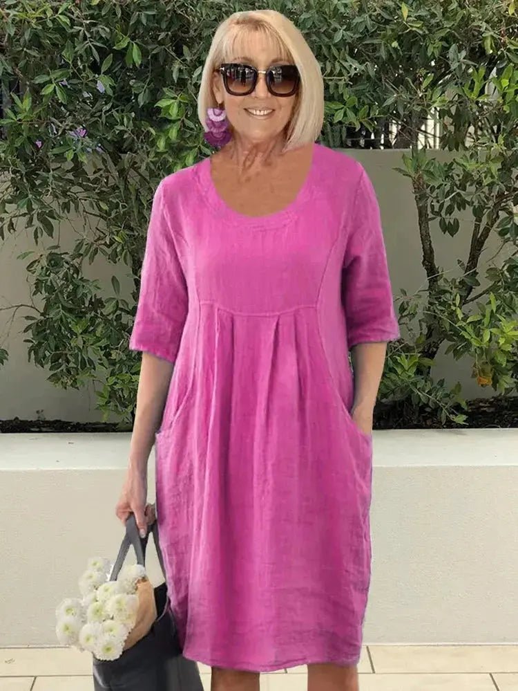Martha | Laid - Back Pleated Pocket Dress - Benjamin New York