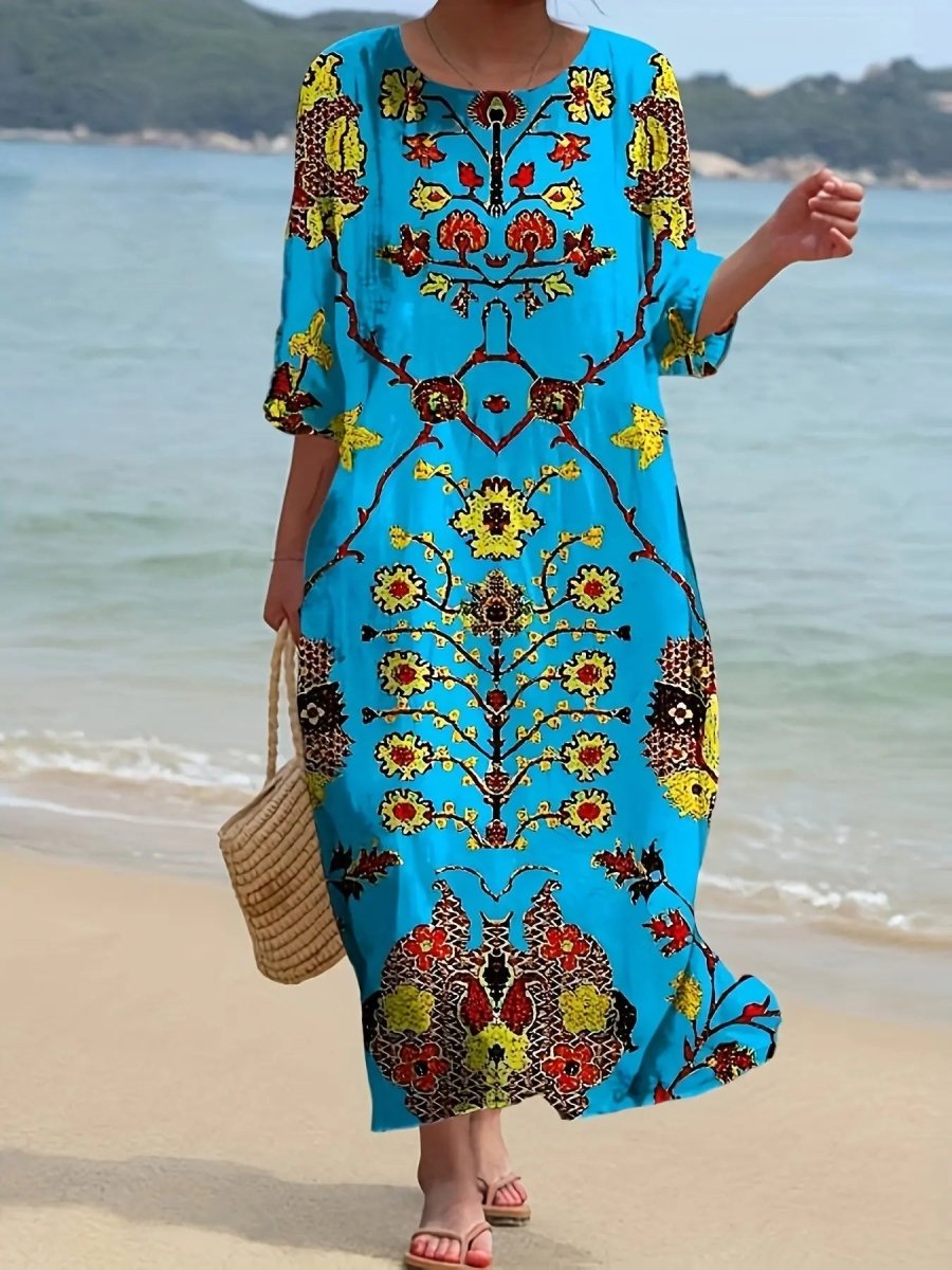 Sienna | Boho Luxe Embroidered Beach Dress - Benjamin New York