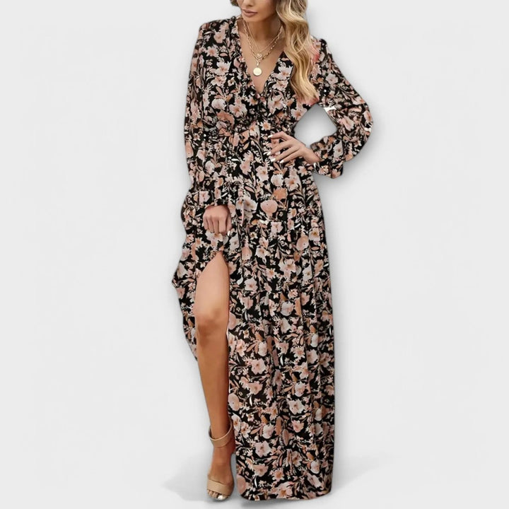 Lillian | Romantic Sheer Floral Maxi Dress - Benjamin New York