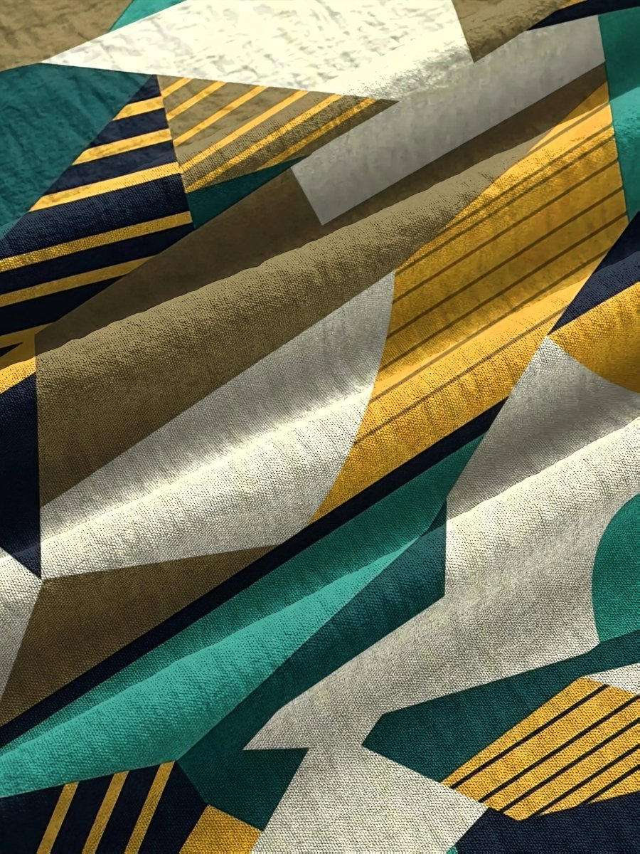 Zara | Abstract Geometry Loose - Fit Maxi Dress - Benjamin New York