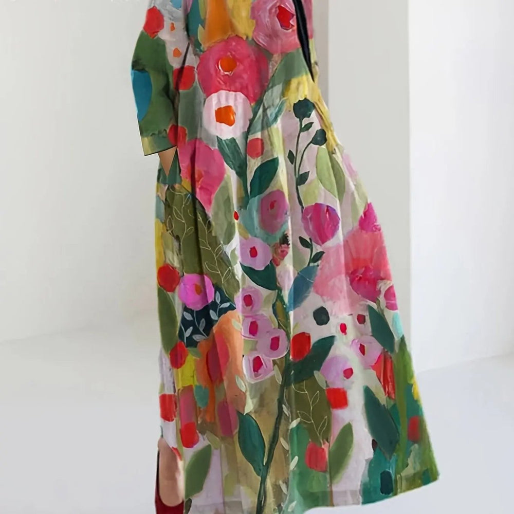 Rosemarie | Painterly Floral Maxi Dress - Benjamin New York