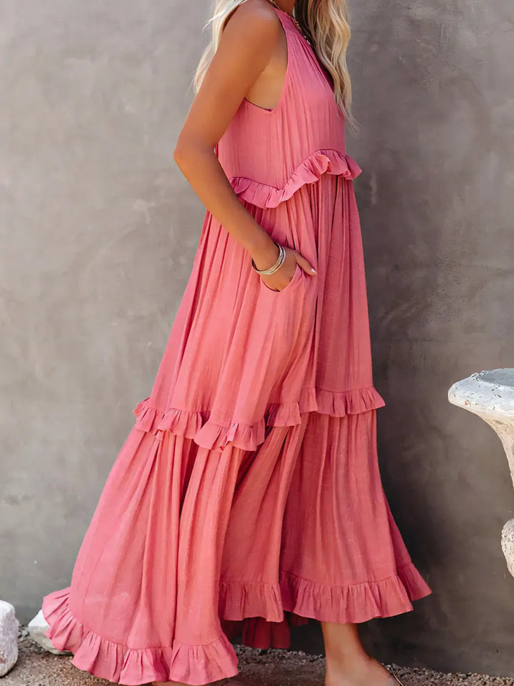 Madelyn | Boho Ruffle Maxi Dress - Benjamin New York