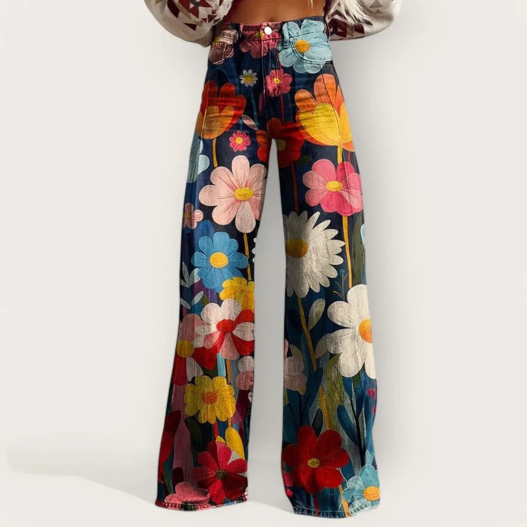 Isla | Bloom Boldly Floral Wide - Leg Pants - Benjamin New York