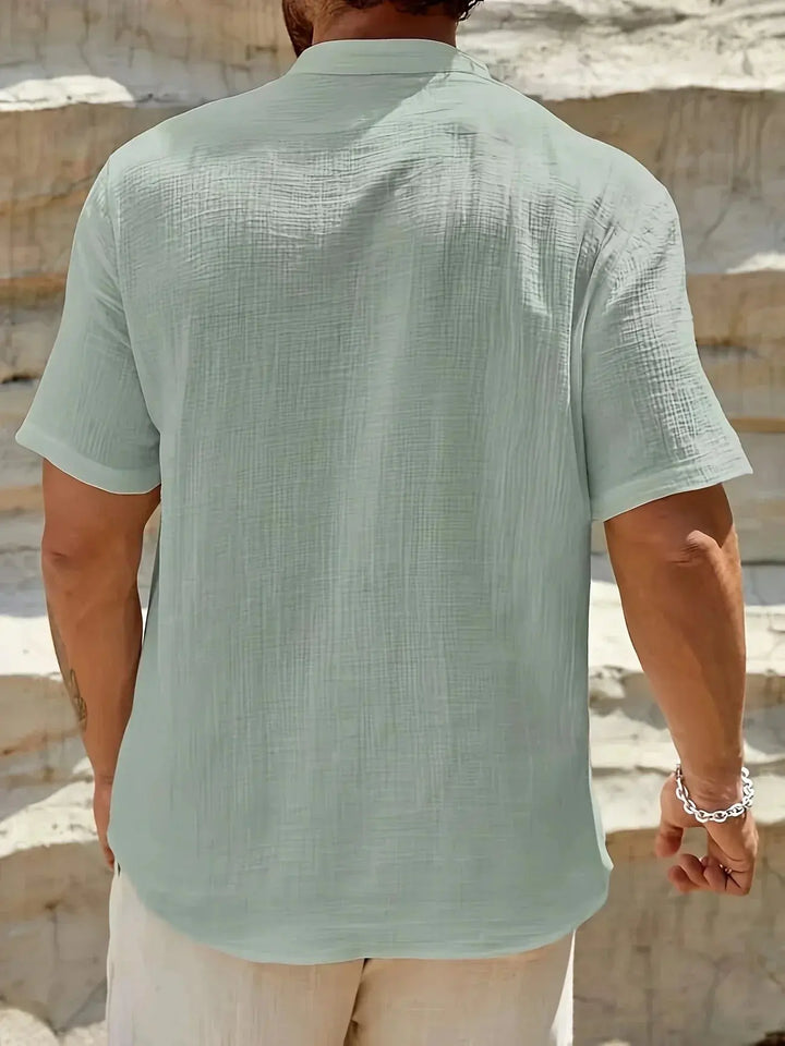 Scott | Cozy Stand - Collar Summer Shirt - Benjamin New York