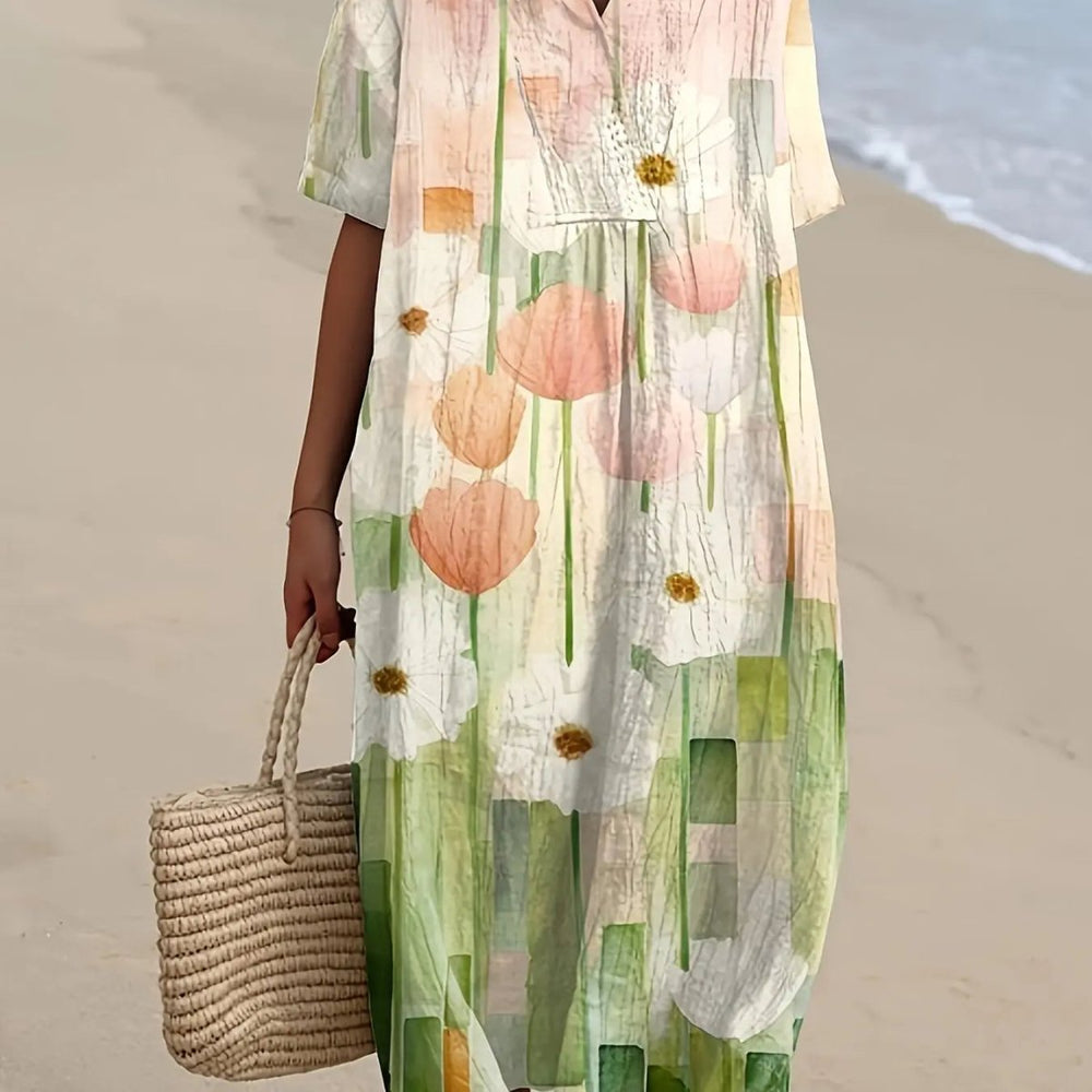 Daisy | Soft Pastel Garden Midi Dress - Benjamin New York