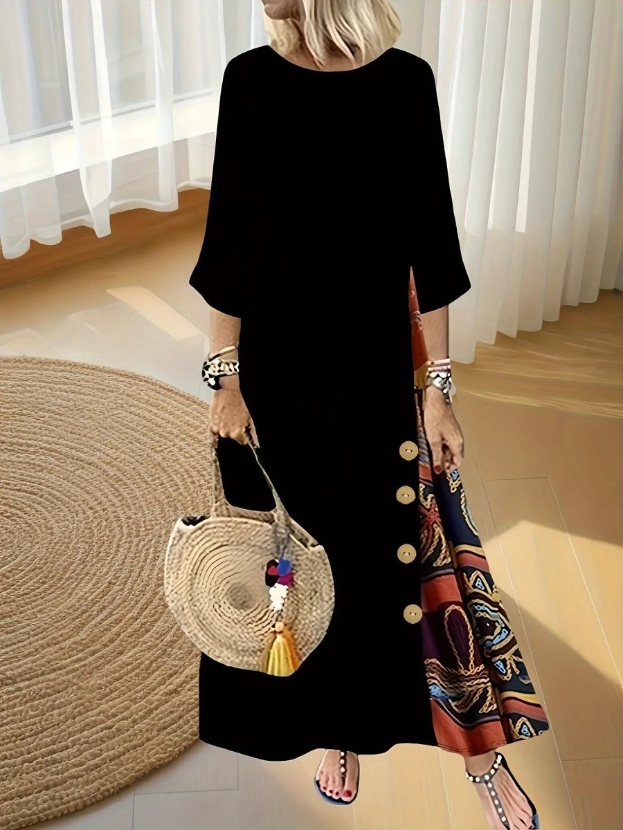 Cleo | Boho Side - Detail Maxi Dress - Benjamin New York