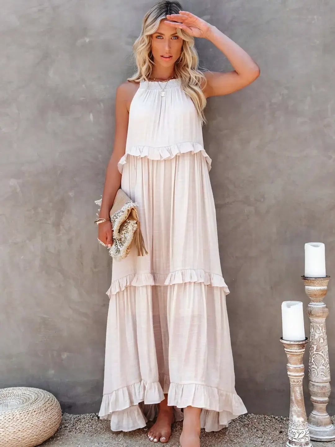 Madelyn | Boho Ruffle Maxi Dress - Benjamin New York