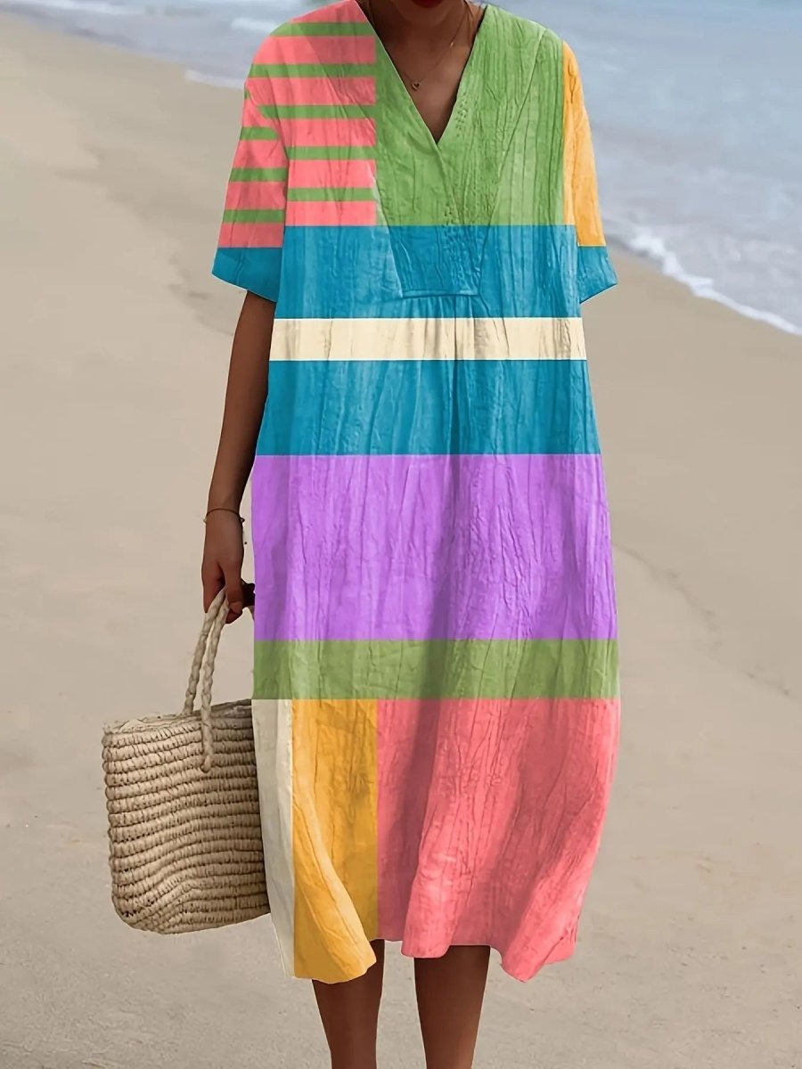 Poppy | Colorblock Sunshine Midi Dress - Benjamin New York