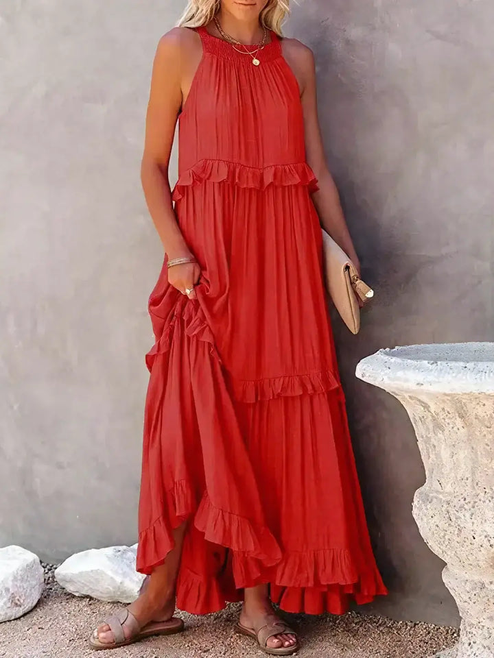 Madelyn | Boho Ruffle Maxi Dress - Benjamin New York