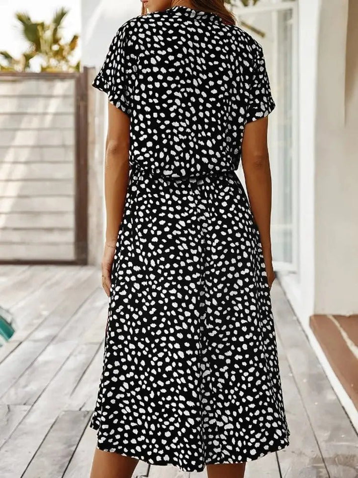 Georgia | Soft - Spotted Button - Up Midi Dress - Benjamin New York