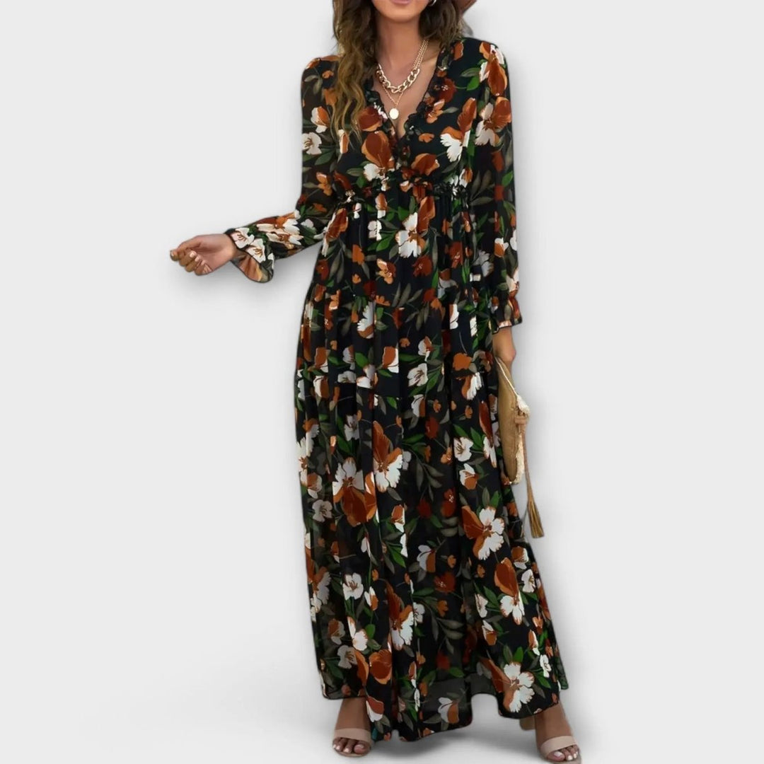Lillian | Romantic Sheer Floral Maxi Dress - Benjamin New York