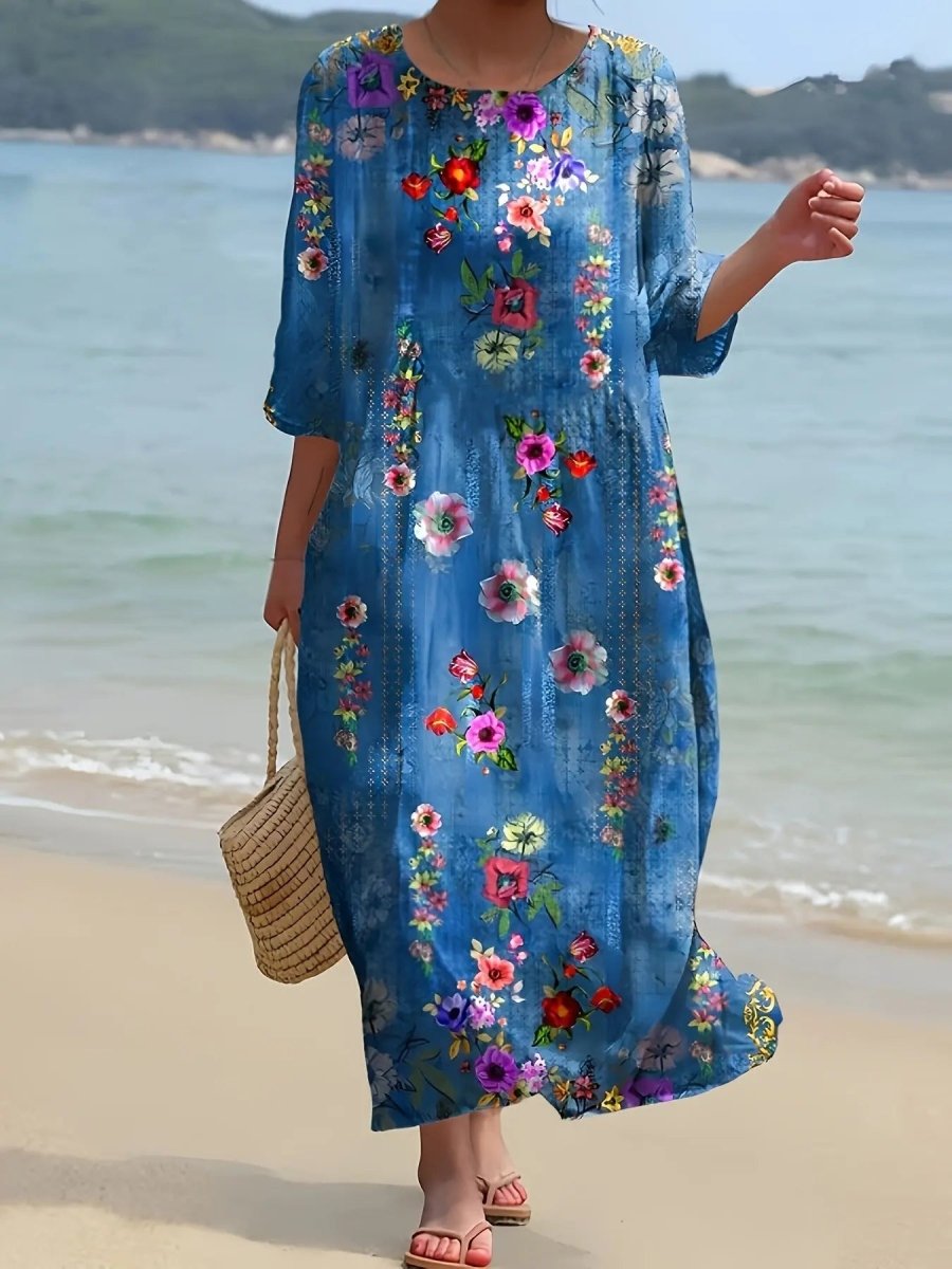 Layla | Coastal Bloom Relaxed Maxi Dress - Benjamin New York